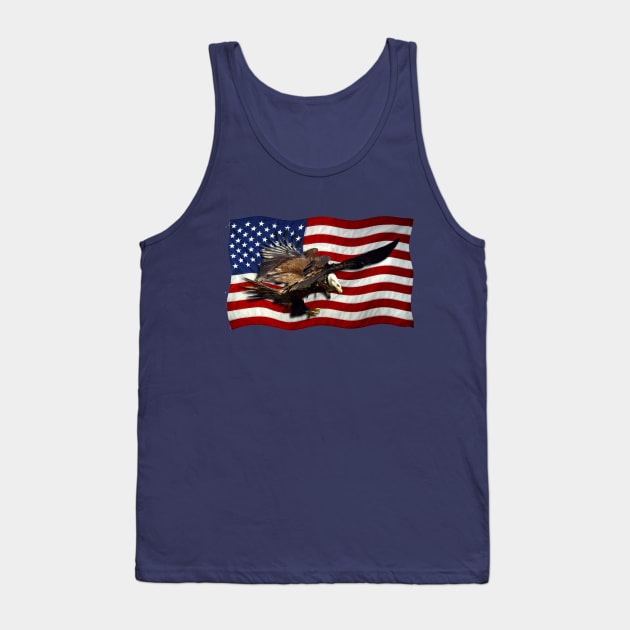 US FLAG & Bald Eagles Patriotic Design Tank Top by Highseller